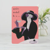 Uitnodiging  partij voor Vrijgezellenfeest van art (Staand voorkant)