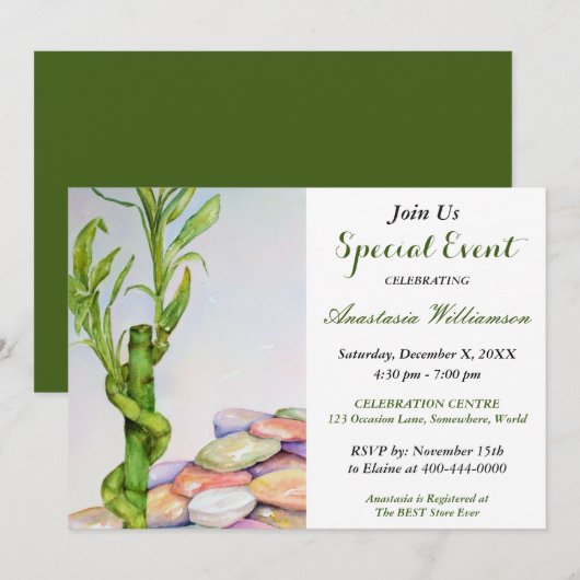 UITNODIGING PARTY LUCKY PENSIOENFEEST EVENEMENT (Voorkant / Achterkant)