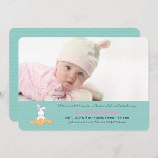 Uitnodiging Pasen broedende foto horizontaal (Voorkant / Achterkant)