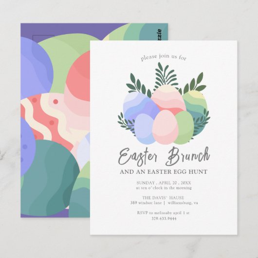 Uitnodiging Pasen Pasen Pasen (Voorkant / Achterkant)