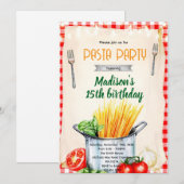 Uitnodiging pastaclass feestje (Voorkant / Achterkant)
