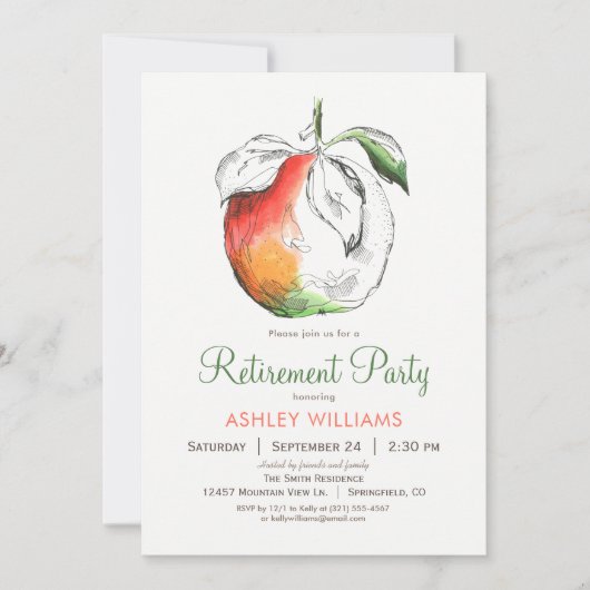 Uitnodiging Peaches Retirement Party (Voorkant)