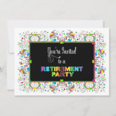 Uitnodiging, Pensioenpartij, levendige kleuren/ont Kaart (Voorkant)