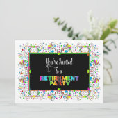 Uitnodiging, Pensioenpartij, levendige kleuren/ont Kaart (Staand voorkant)