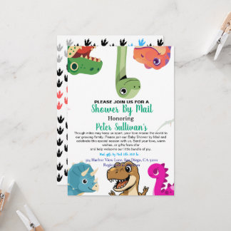 Uitnodiging per post Cute Dinosaur Baby Shower