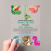 Uitnodiging per post Cute Dinosaur Baby Shower  (Insitu (Draagbaar))