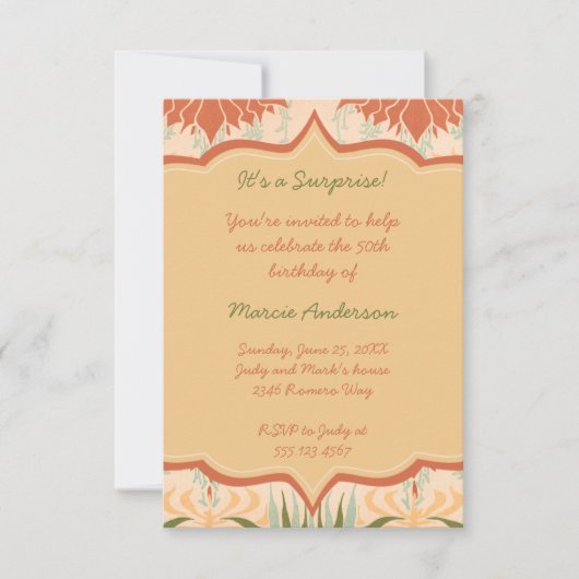 Uitnodiging Perzische Groene Florence (Voorkant)