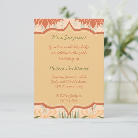 Uitnodiging Perzische Groene Florence (Staand voorkant)