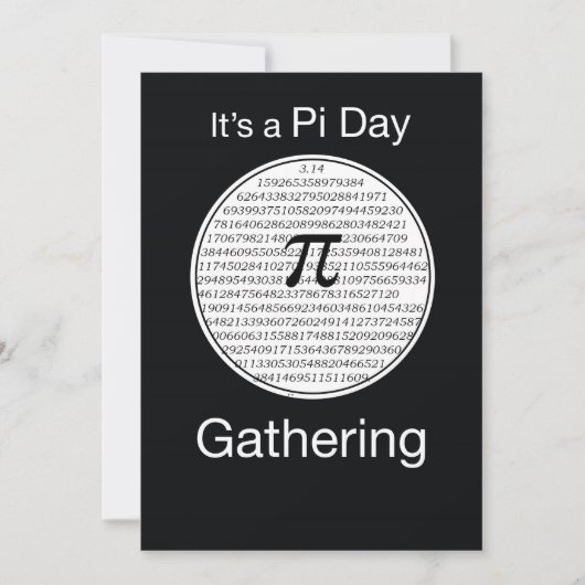Uitnodiging Pi Day Party Circle, (Voorkant)