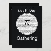 Uitnodiging Pi Day Party Circle, (Voorkant / Achterkant)