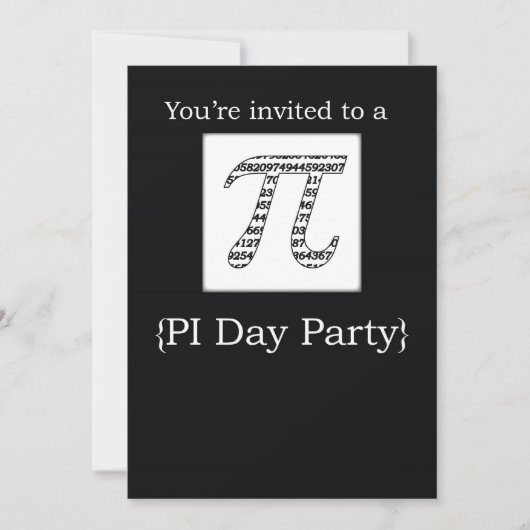 Uitnodiging PI Day Party Zwart (Voorkant)