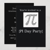 Uitnodiging PI Day Party Zwart (Voorkant / Achterkant)