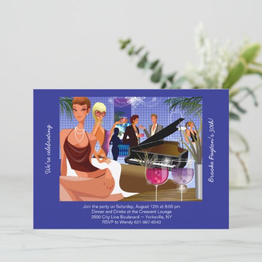 Uitnodiging Piano Bar (Staand voorkant)
