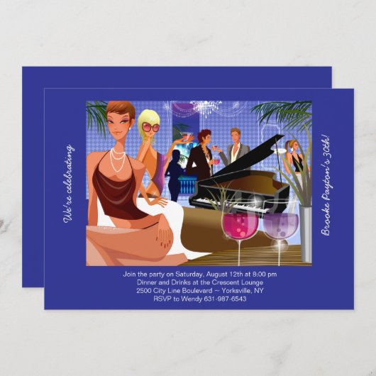 Uitnodiging Piano Bar (Voorkant / Achterkant)