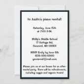 Uitnodiging: Piano-overweging met ster Kaart (Achterkant)