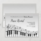 Uitnodiging piano-toetsenbord (Voorkant / Achterkant)