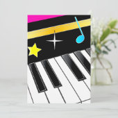Uitnodiging: Pianooverweging met pianoketoetsen Kaart (Staand voorkant)