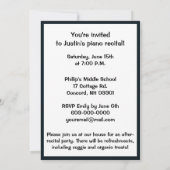 Uitnodiging: Pianooverweging met pianoketoetsen Kaart (Achterkant)