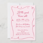 Uitnodiging Pink Girls Sushi Feestje (Voorkant)