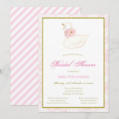 Uitnodiging Pink Swan, Bruiloft, Baby Shower (Voorkant / Achterkant)