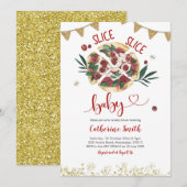 Uitnodiging Pizza Baby Shower (Voorkant / Achterkant)