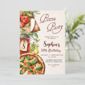 Uitnodiging Pizza Feest Verjaardag (Staand voorkant)