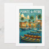 Uitnodiging Pointe-à-Pitre – Vintage kaart Guadelo (Voorkant / Achterkant)