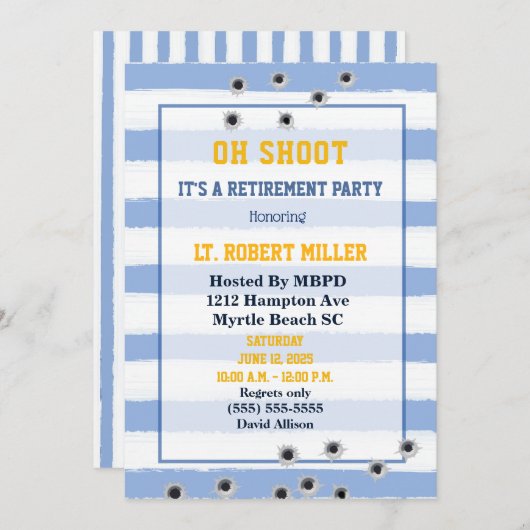 Uitnodiging politieagent voor ontslag partij (Voorkant / Achterkant)