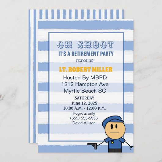 Uitnodiging politieagent voor ontslag partij (Voorkant / Achterkant)