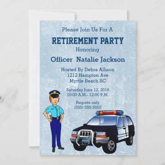 Uitnodiging politieagent vrouw (Voorkant)