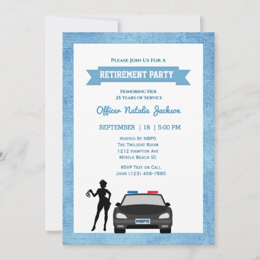 Uitnodiging politieagent vrouw (Voorkant)