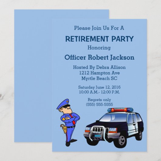 Uitnodiging politieambtenaar (Voorkant / Achterkant)