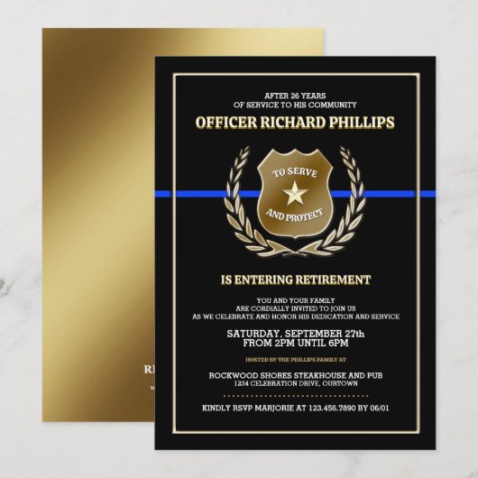 Uitnodiging politieambtenaar (Voorkant / Achterkant)