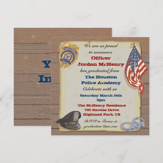 Uitnodiging politieambtenaar (Voorkant / Achterkant)