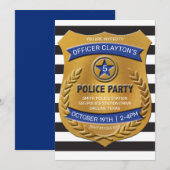 Uitnodiging politiefunctionaris Badge Party (Voorkant / Achterkant)