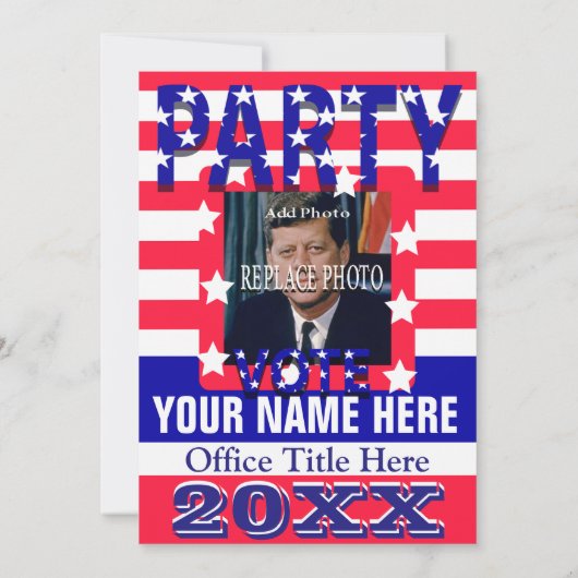 Uitnodiging politieke CampagnePartij (Achterkant)