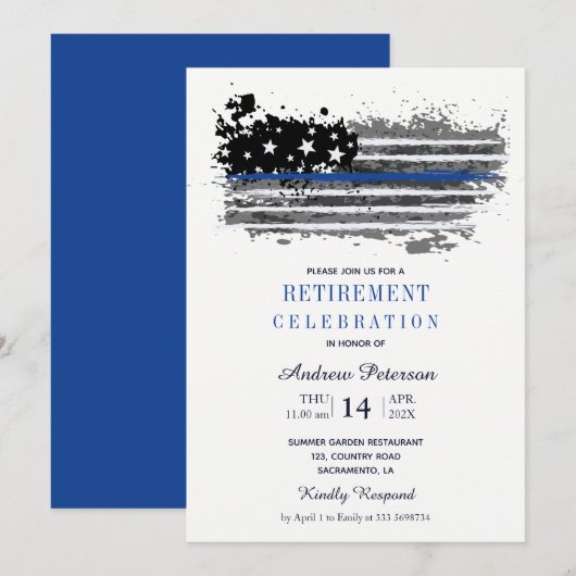 Uitnodiging politiepartij (Voorkant / Achterkant)