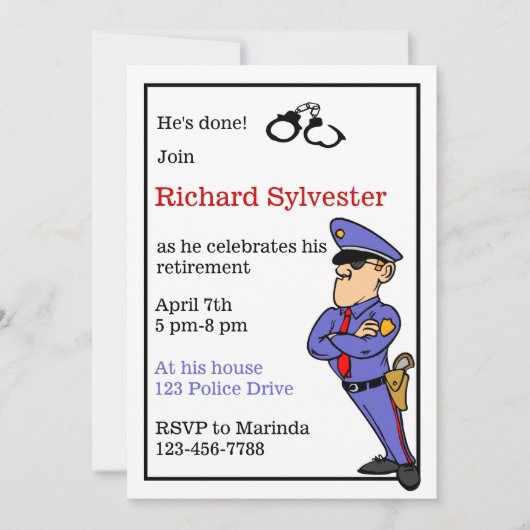 Uitnodiging politiepartij (Voorkant)