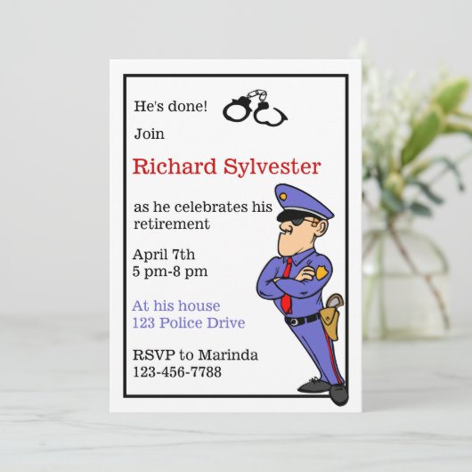 Uitnodiging politiepartij (Staand voorkant)