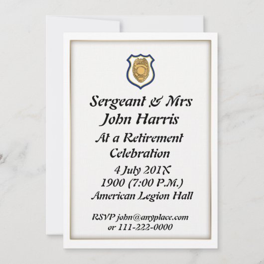 Uitnodiging politiesergeant (Achterkant)