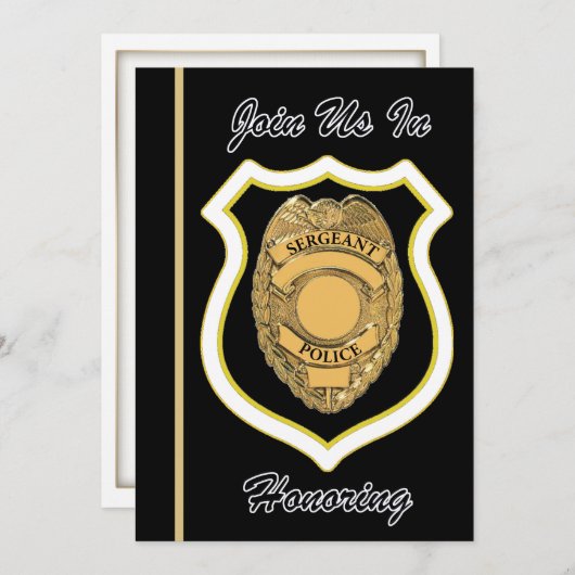 Uitnodiging politiesergeant (Voorkant / Achterkant)