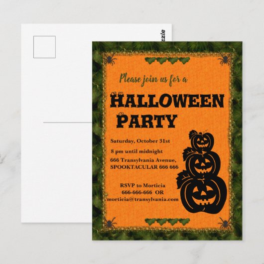 Uitnodiging pompoen (Voorkant / Achterkant)