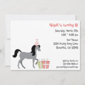 Uitnodiging  ponies Horse Birthday (Achterkant)