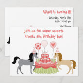 Uitnodiging  ponies Horse Birthday (Voorkant / Achterkant)