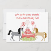 Uitnodiging  ponies Horse Birthday (Voorkant)