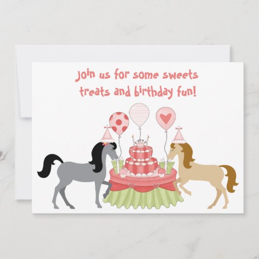 Uitnodiging ponies Horse Birthday (Voorkant)