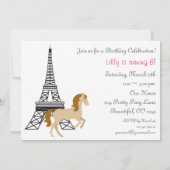 Uitnodiging  ponies Paris Horse Birthday (Achterkant)