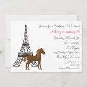 Uitnodiging  ponies Paris Horse Birthday (Achterkant)