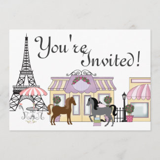 Uitnodiging  ponies Paris Horse Birthday