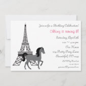 Uitnodiging  ponies Paris Horse Birthday (Achterkant)